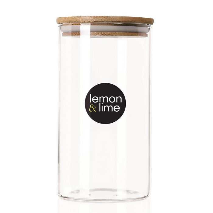 Lemon & Lime CAMDEN GLASS JAR BAMBOO LID 1.2L