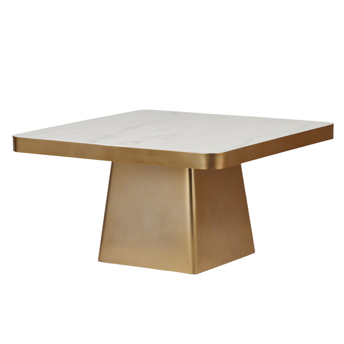 Grand Designs Dutton Coffee Table Gold & White Marble