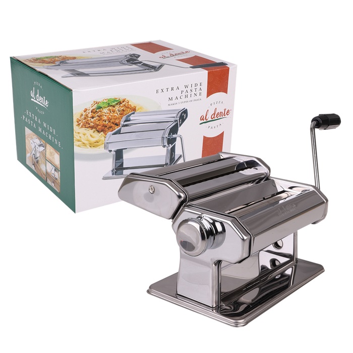 PASTA MACHINE W/DETACHABLE CUTTERS (EXTRA WIDE)180MM CHROME