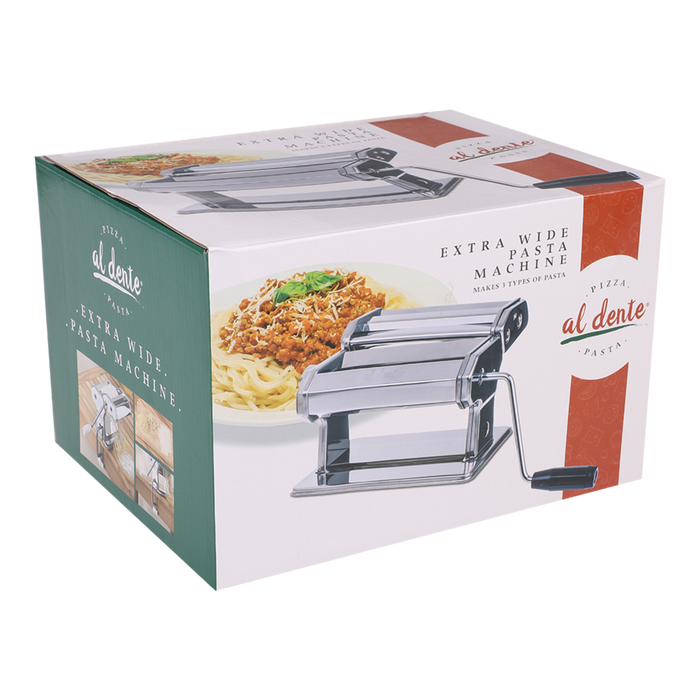 PASTA MACHINE W/DETACHABLE CUTTERS (EXTRA WIDE)180MM CHROME