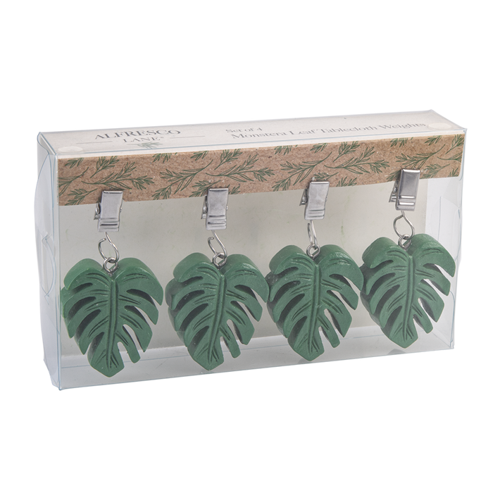 TABLECLOTH WEIGHTS SET 4 - MONSTERA LEAF GREEN