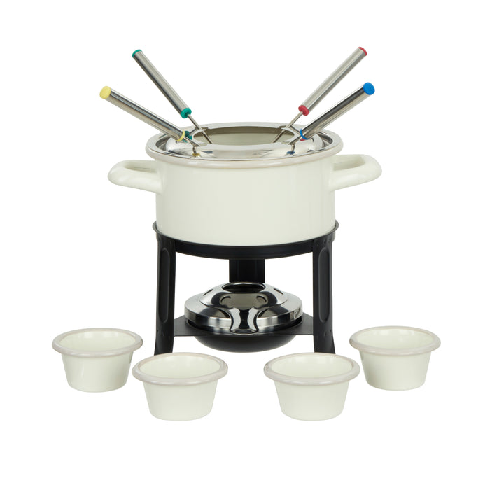 Davis & Waddell Daylesford Enamel 4 Person Fondue Set Cream