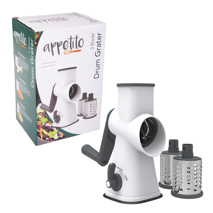 DRUM GRATER SUCTION BASE W/3 BLADES WHITE/GREY