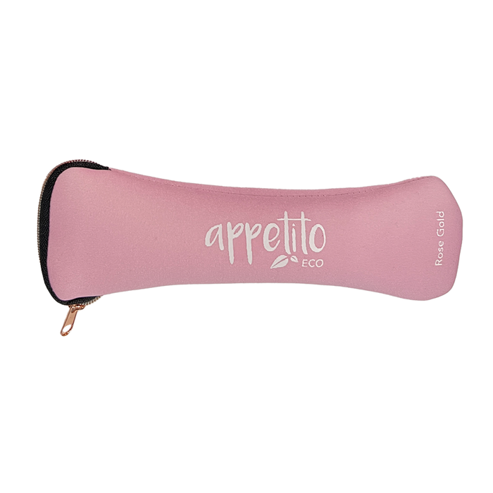 6 PCE S/S TRAVELLER'S CUTLERY SET ROSE GOLD