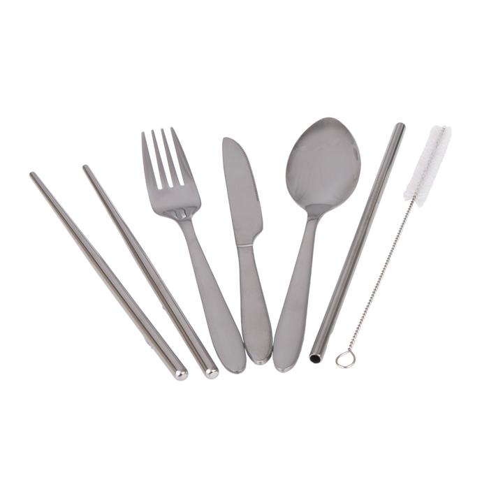 6 PCE S/S TRAVELLER'S CUTLERY SET SILVER