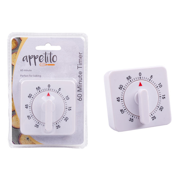 60 MINUTE TIMER SQUARE WHITE