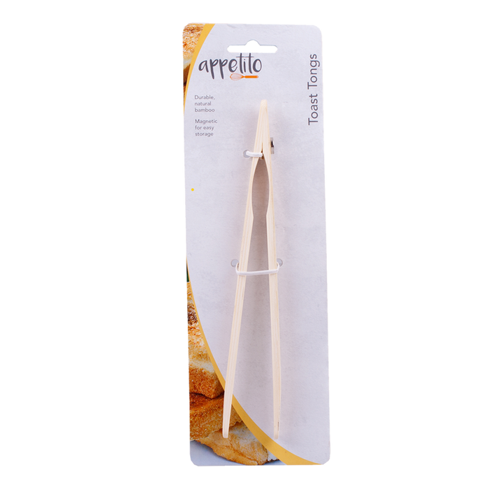 BAMBOO TOAST TONGS W/MAGNET 20CM