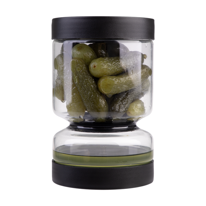 BOROSILICATE GLASS PICKLE JAR 1.1L BLACK