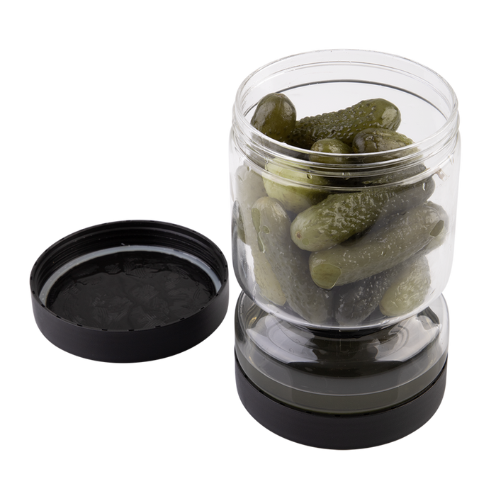 BOROSILICATE GLASS PICKLE JAR 1.1L BLACK