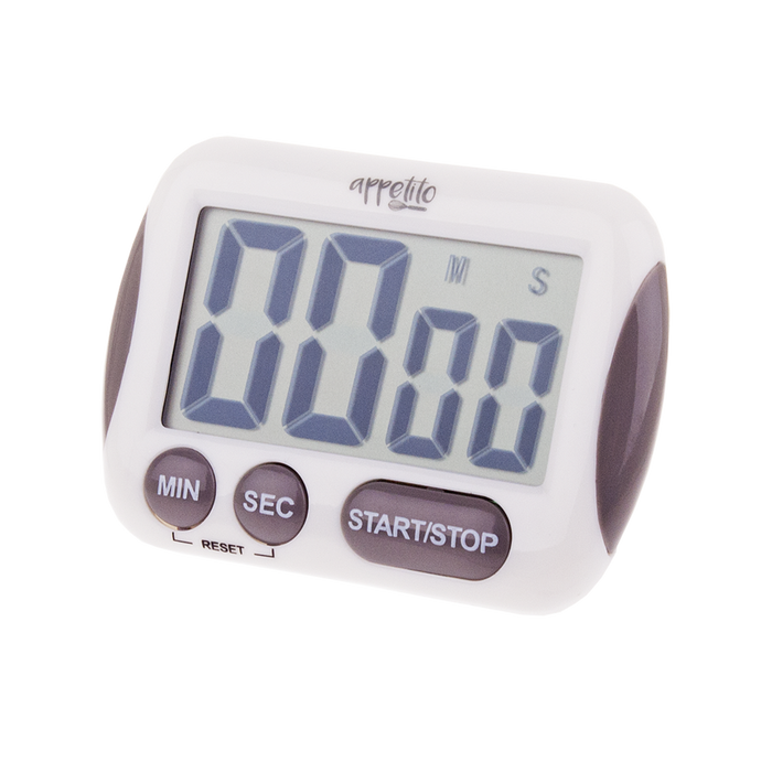 DIGITAL TIMER W/LARGE LCD DISPLAY 100 MINUTES WHITE