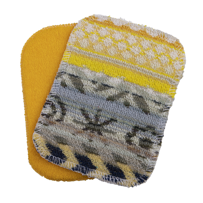 UNIVERSAL SCRUB TWIN PACK CLOTH & SPONGE 12 X 16.5CM 4 ASST. DESIGNS