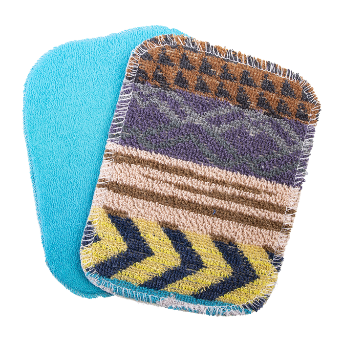 UNIVERSAL SCRUB TWIN PACK CLOTH & SPONGE 12 X 16.5CM 4 ASST. DESIGNS