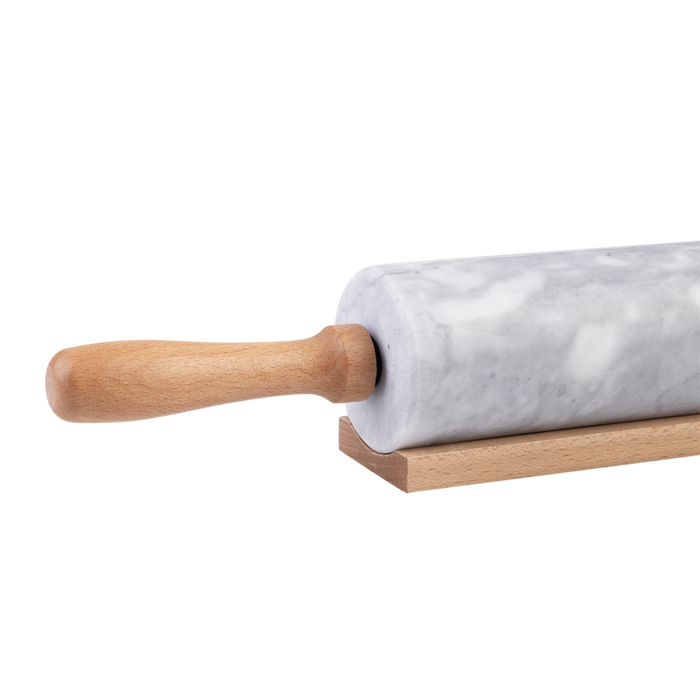 GREY MARBLE ROLLING PIN W/CRADLE