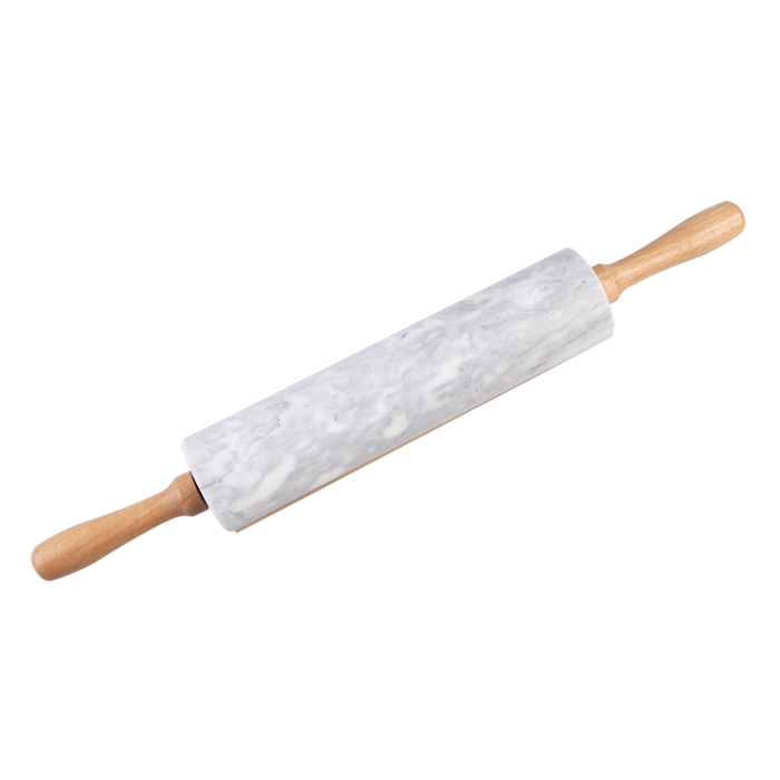 GREY MARBLE ROLLING PIN W/CRADLE