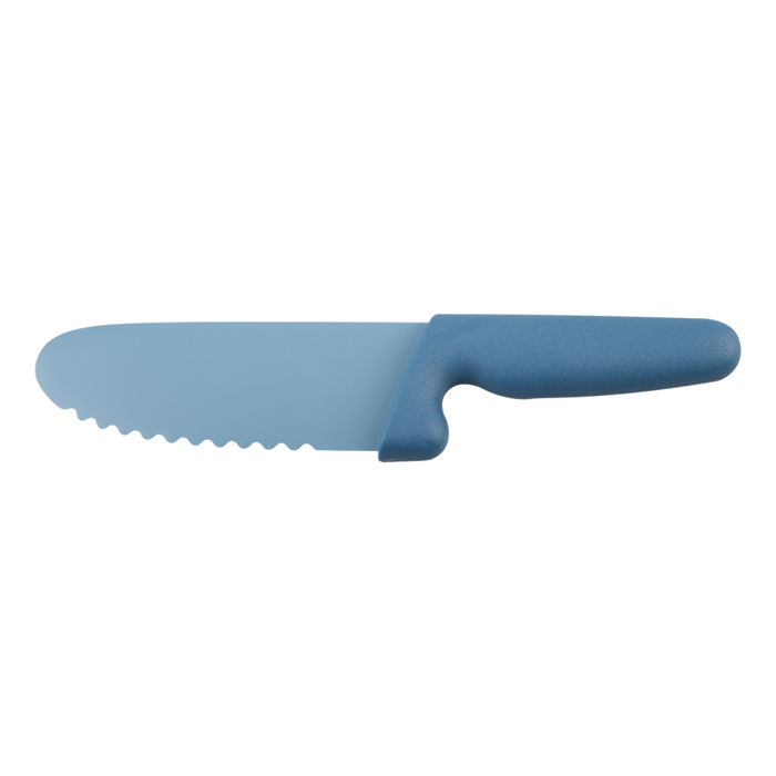 KID'S SAFETY KNIFE W/NON-STICK SERRATED BLADE BLUE