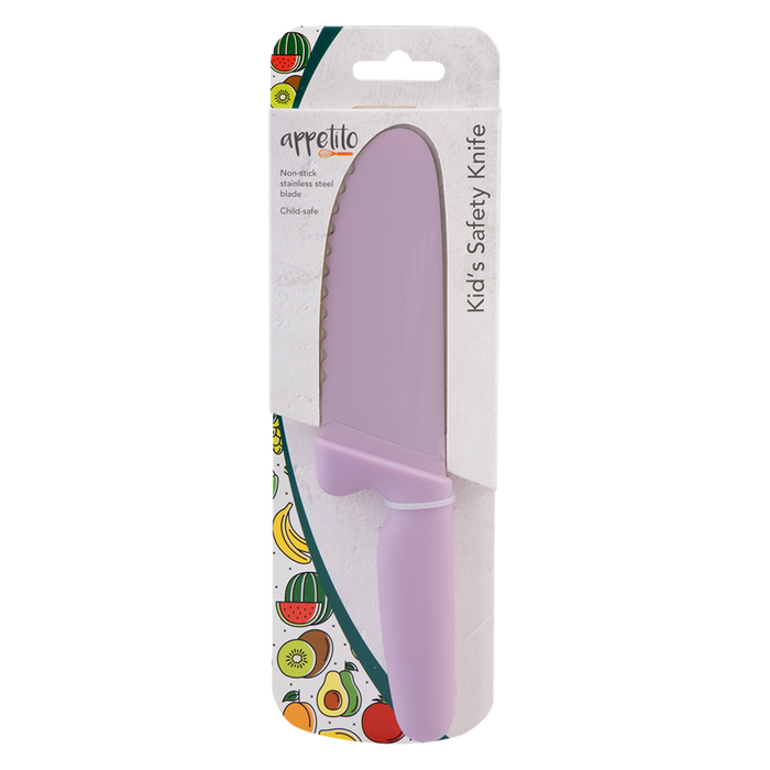 KID'S SAFETY KNIFE W/NON-STICK SERRATED BLADE PINK