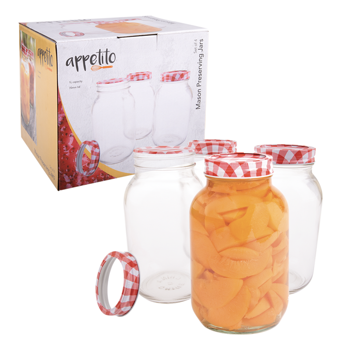 PRESERVING JARS 1L SET 4