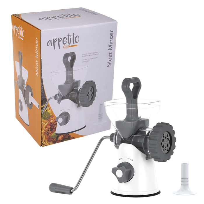 MEAT MINCER W/SUCTION BASE WHITE/GREY