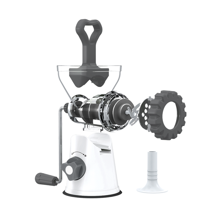 MEAT MINCER W/SUCTION BASE WHITE/GREY