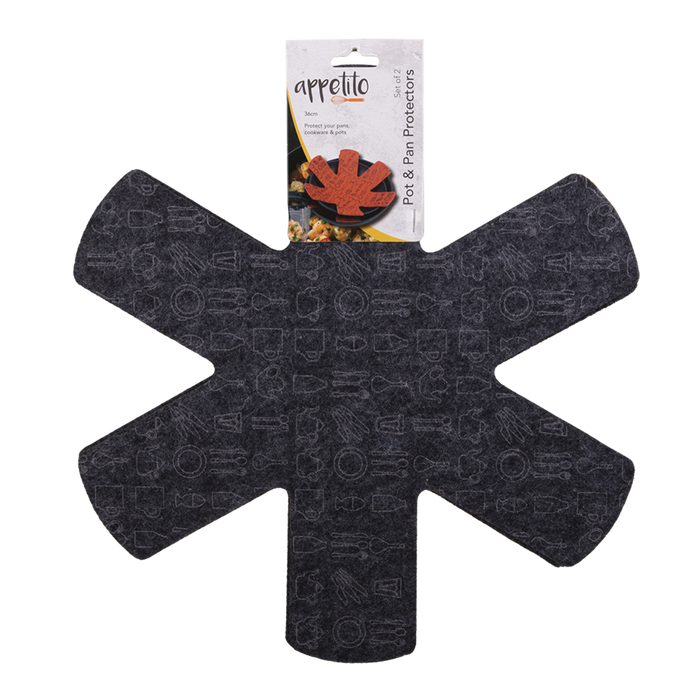 POT & PAN PROTECTORS SET 2 CHARCOAL GREY