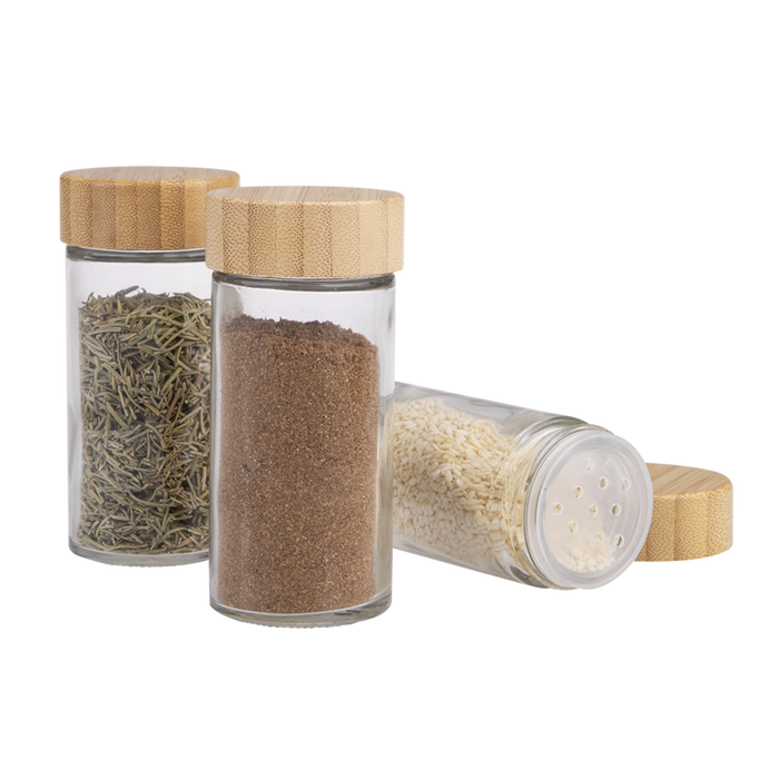 ROUND SPICE JAR W/BAMBOO LID 85ML (CDU 12)