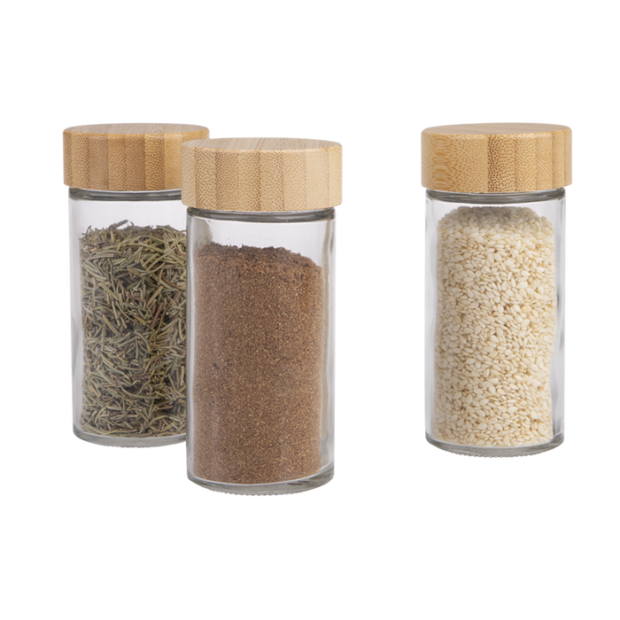 ROUND SPICE JAR W/BAMBOO LID 85ML (CDU 12)