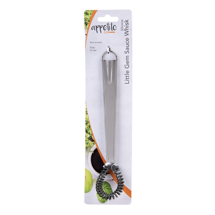 SILICONE LITTLE GEM SAUCE WHISK CHARCOAL GREY