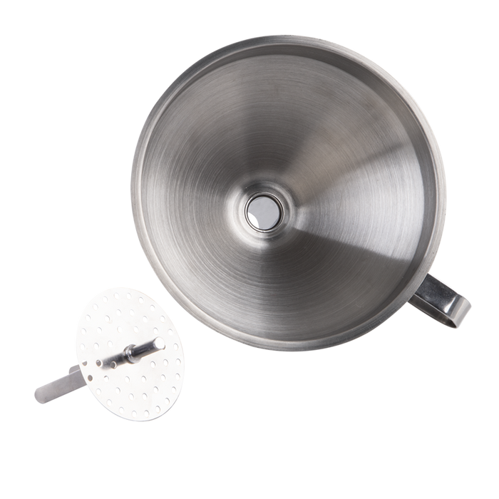 S/S FUNNEL W/STRAINER 12CM DIA