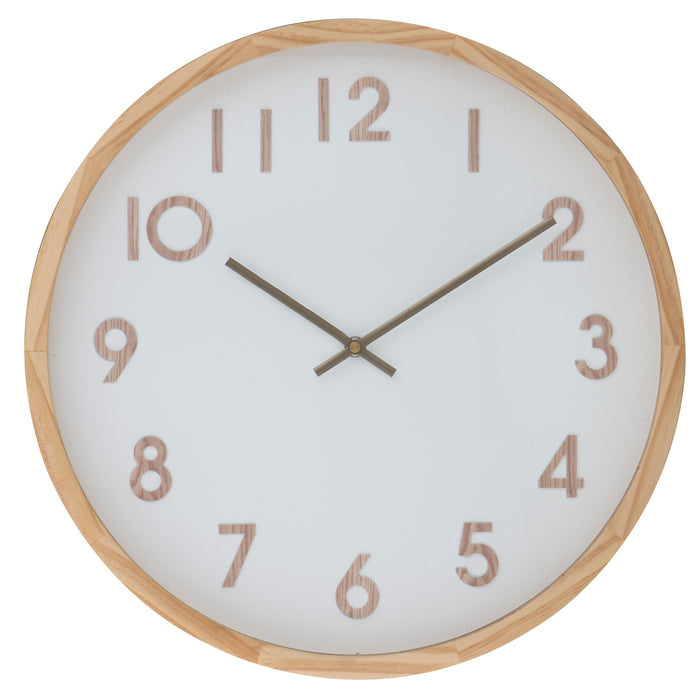 Amalfi Leonard Wall Clock Natural & White 41.5x41.5x5.5cm