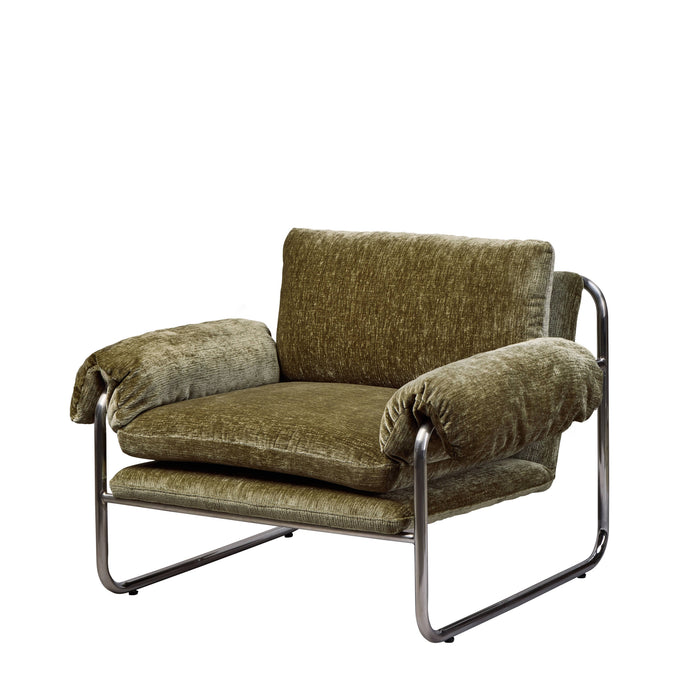 Grand Designs Zeke Armchair Green & Chrome