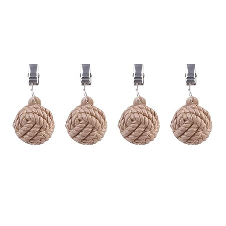 TABLECLOTH WEIGHTS SET 4 - ROPE BALLS NATURAL