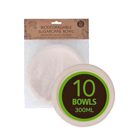 Eco Basics Biodegradable Sugarcane Bowl - 10pcs