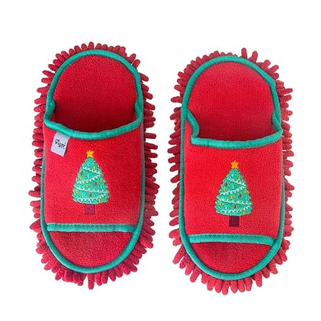 Vigar Christmas Tree Microfibre Cleaning Slippers