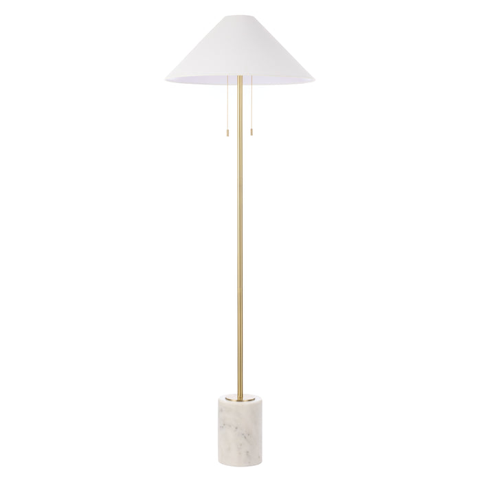 Amalfi Tillie Floor Lamp White & Brass