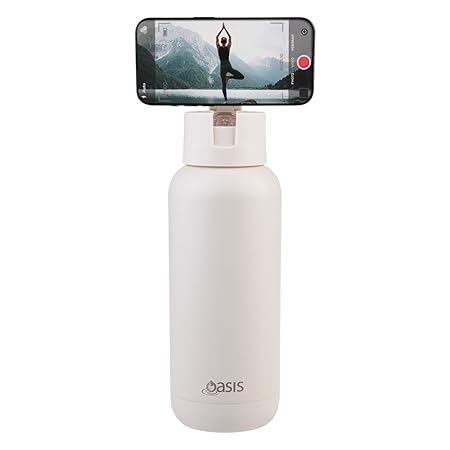 MAG-GRIP CERAMIC LINED S/S T/WALL INS. DRINK BOTTLE 1L ALABASTER