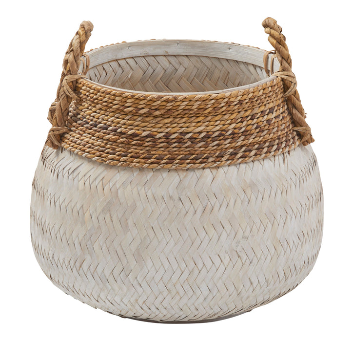 Amalfi Bambu Basket White Wash & Natural