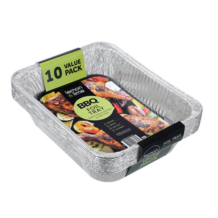 Lemon & Lime FOIL TRAY RECT 10PK PDQ 32X26.5X6CM SHELF READY PDQ