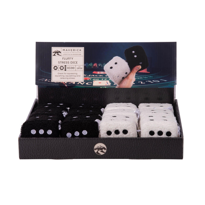 Maverick Fluffy Dice Stress Ball CDU 12pcs/2 Assorted