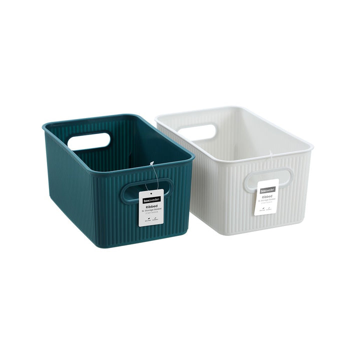 Boxsweden Ribbed Storage Basket 6L 27.5X17.5X13Cm