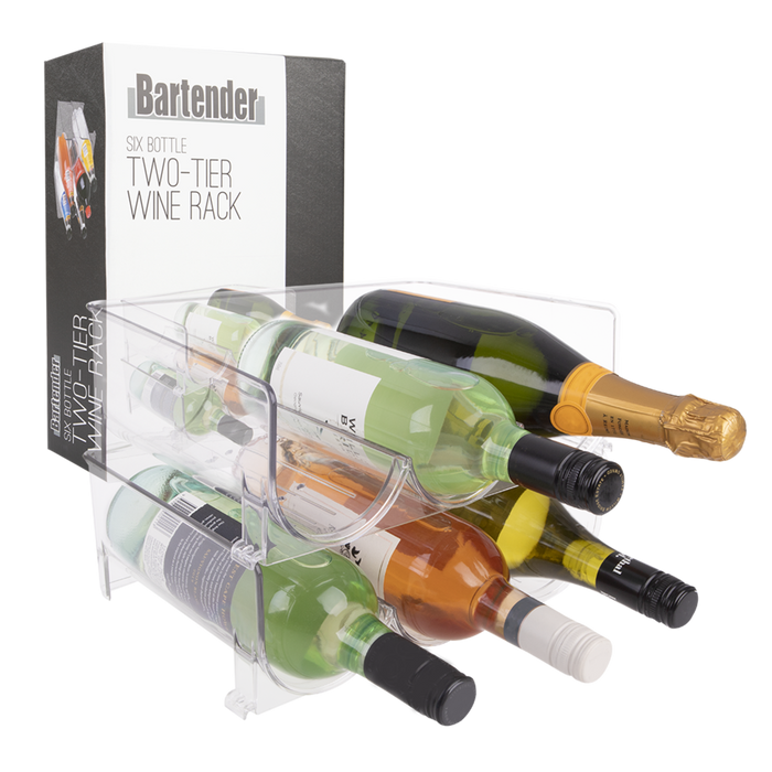 6 BOTTLE 2-TIER WINE RACK 29.3 X 20.5 X 20CM CLEAR