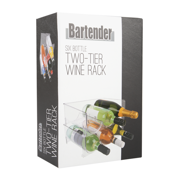6 BOTTLE 2-TIER WINE RACK 29.3 X 20.5 X 20CM CLEAR
