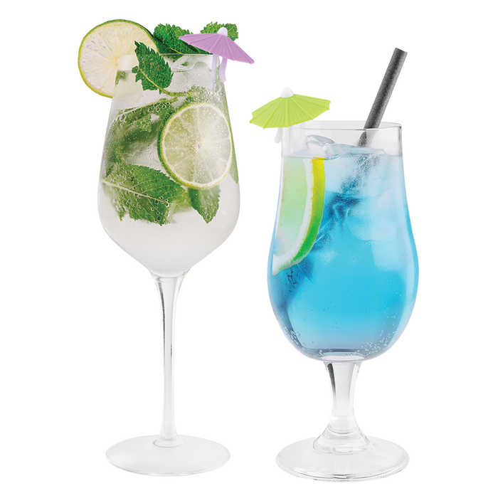 DRINK MARKER PARASOL CLIPS SET 6 ASST. COLOURS