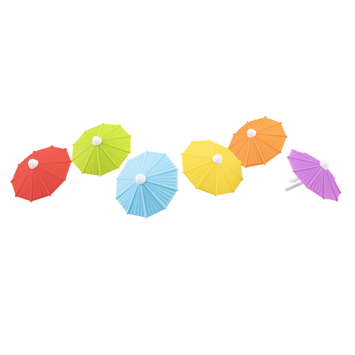 DRINK MARKER PARASOL CLIPS SET 6 ASST. COLOURS