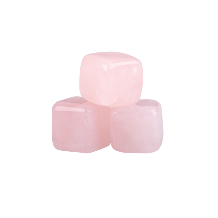 ROSE QUARTZ GIN STONES SET 6 W/BAG
