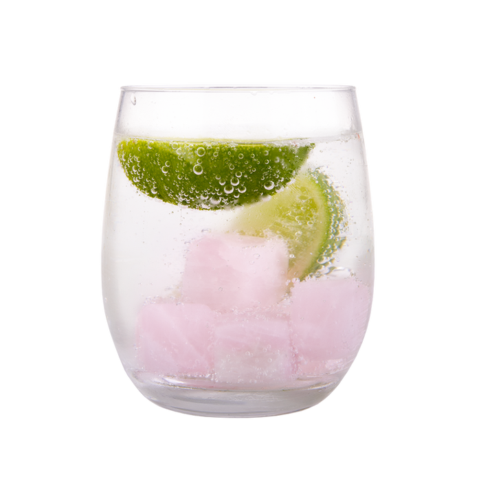 ROSE QUARTZ GIN STONES SET 6 W/BAG