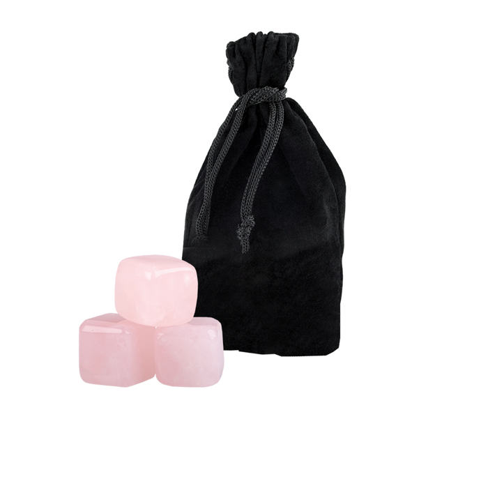 ROSE QUARTZ GIN STONES SET 6 W/BAG