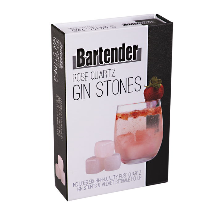 ROSE QUARTZ GIN STONES SET 6 W/BAG