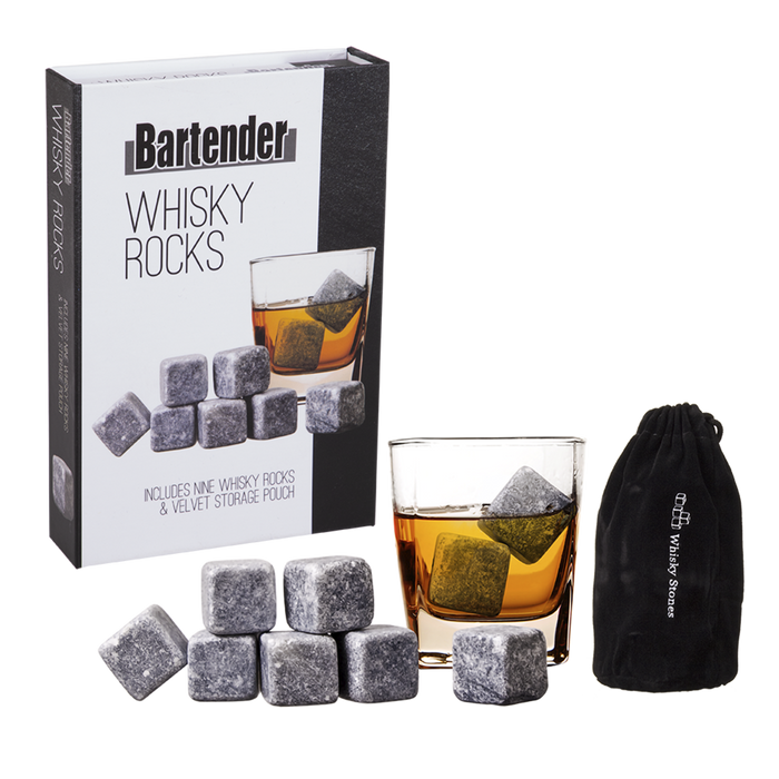 WHISKY ROCKS SET 9 W/BAG