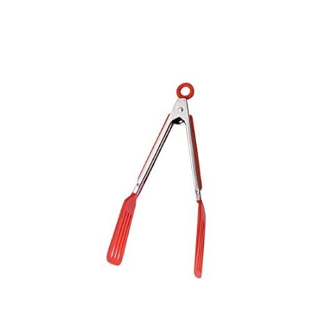 MINI NYLON SPATULA TONGS 18CM RED