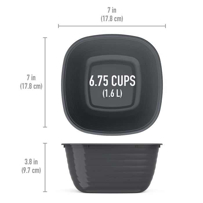 "PREP" 1 COMPARTMENT BOWL 10 PACK GRAPHITE